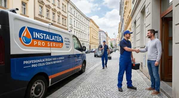 Profesionální instalatér při práci