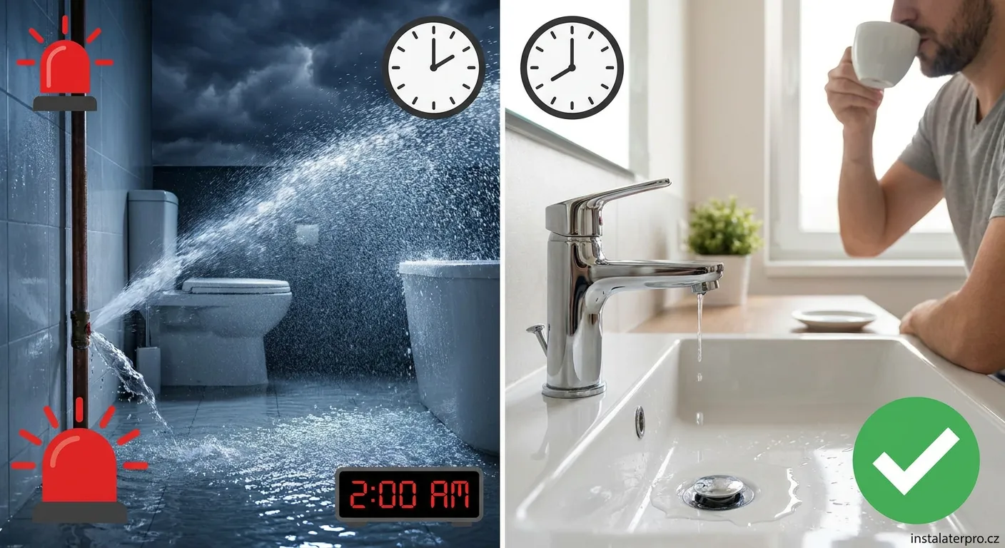 Instalatér opravuje potrubí v domě