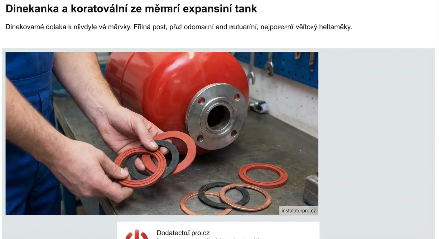 Výměna těsnění příruby expanzomatu a kontrola materiálu