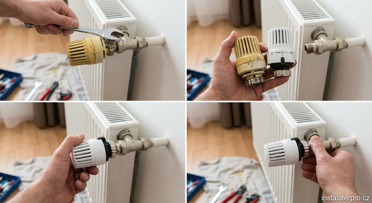 Výměna starého termostatu na radiátoru